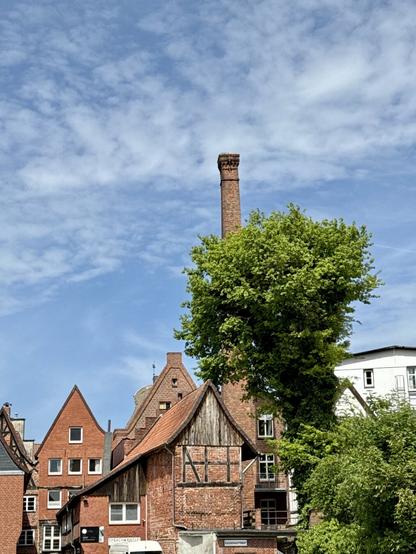 A funny brick chimney sticking out like the infamous middlefinger.