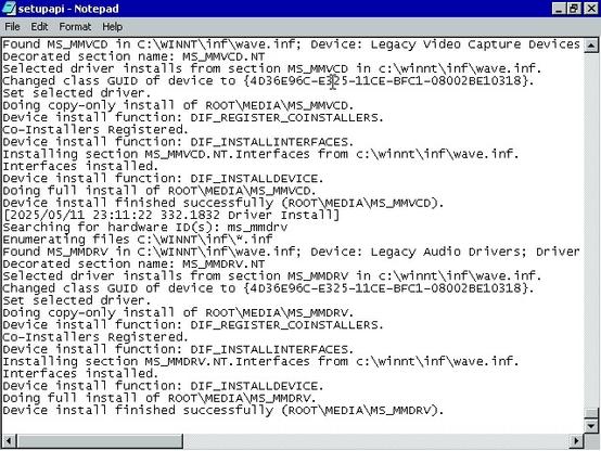 setupapi log

text is cut because I forgot to enable word wrapping here.