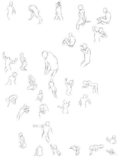 30 gesture drawings of the human figure