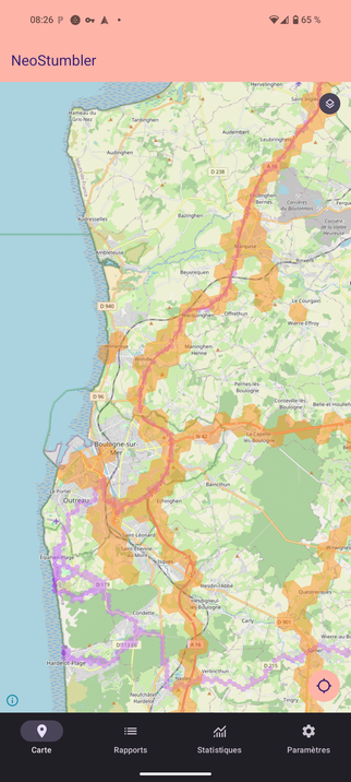 Carte d'une partie des hauts de France, contribution sur neostumbler