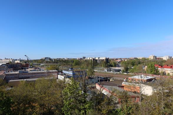 View over Solna, Södra Hagalunds industriområde
