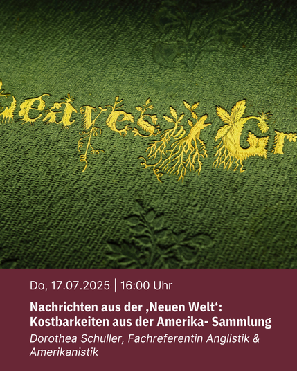 Einband zu Vorzugsausgabe Leaves of Grass, grüner Hintergrund, goldene Schrift, die Wurzeln, Gräser und Blätter imitiert