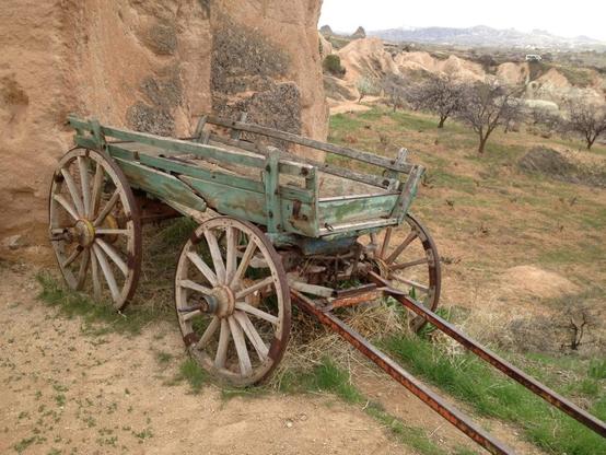 an old wooden wagon