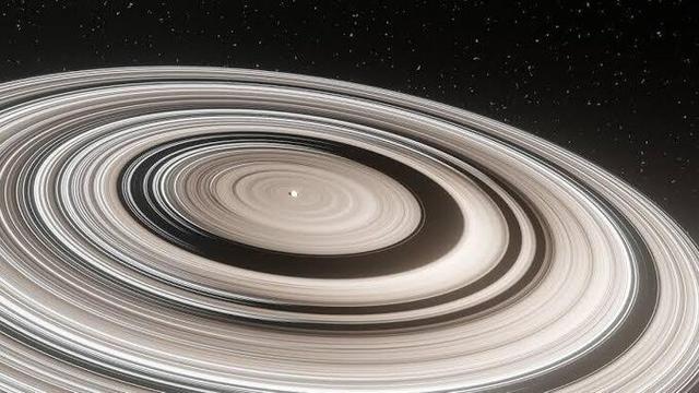 This is J1407b. The planet with the largest ring system we have discovered so far.