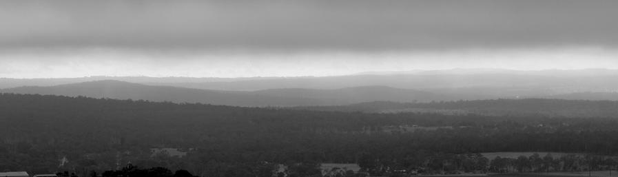 Morning mist over the Great Dividing Range, Queensland, Australia.