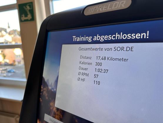 Trainingsergebnis im Gesundheitszentrum Bergneustadt.