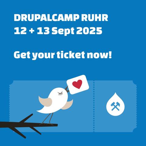 DrupalCamp Ruhr. 12 + 13 September 2025. Get your ticket now!