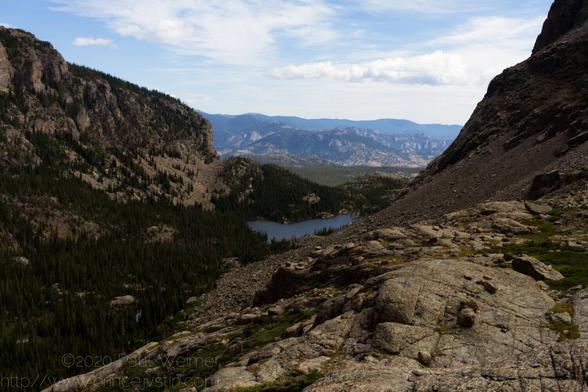 A view down toward The Loch in RMNP