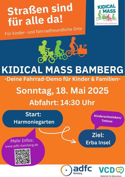 Aufruf zur Kiddical Mass am 18.5.2025 in Bamberg