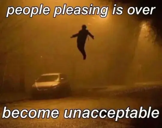 people pIeasng is over 

become unacceptable 

A person floating in mid air.