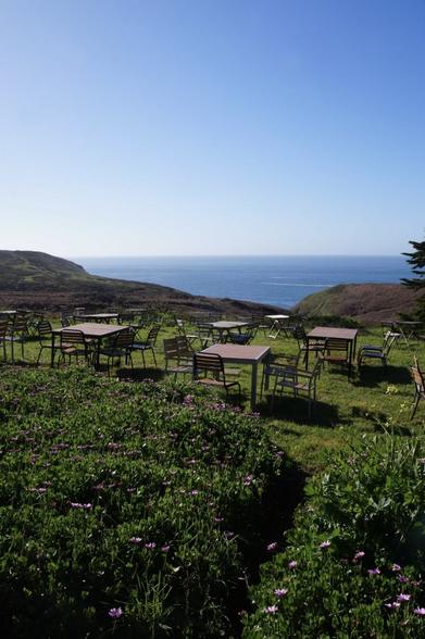 Terrasse vu océan atlantique, Café Monsieur Papier, pointe du Raz, Plogoff, Cap sizun, Finistère, Bretagne