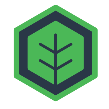 Dat Ecosystem Logo Hexegon with tree center in black/grey and green