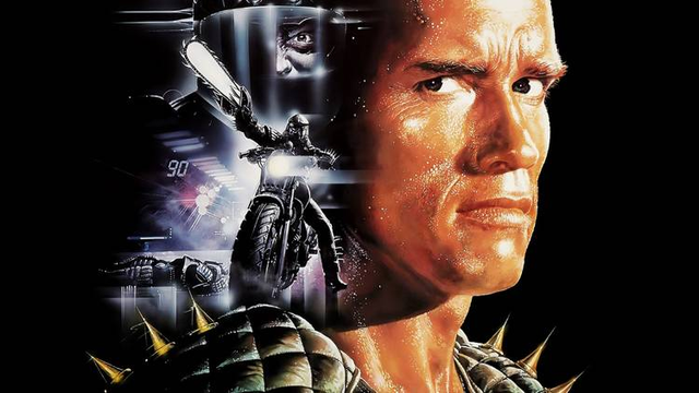 Part of the movie poster for the film "The Running Man"
