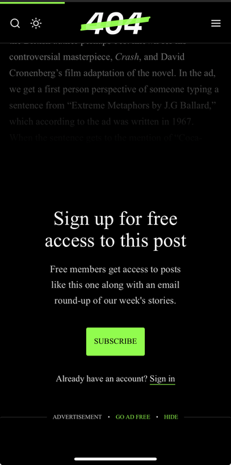 Sign up for free access to this post