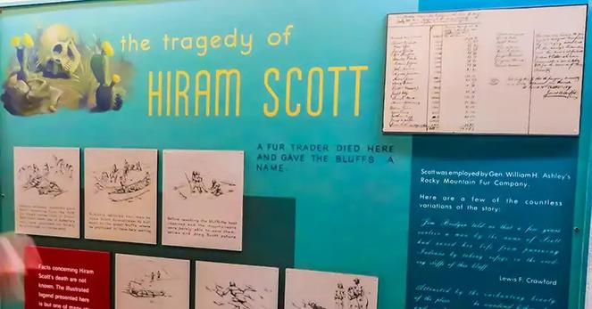 The tragedy of Hiram Scott display.