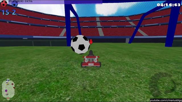 Screenshot of SuperTuxKart football match