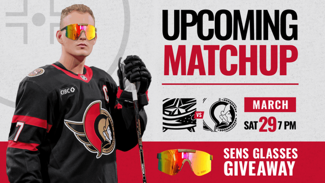 Sens Set-up: Sens Sunglasses vs Columbus Blue Jackets