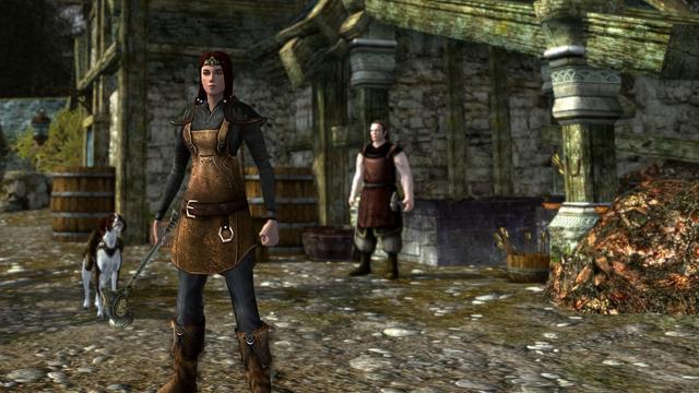Standing in  front of a Forge im King's Gondor with a large hammer out. I have to pretend I have a custom crafting tool for RPing as we don't have those in LOTRO yet.