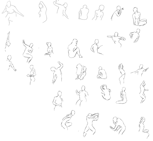 30 gesture drawings of the human figure