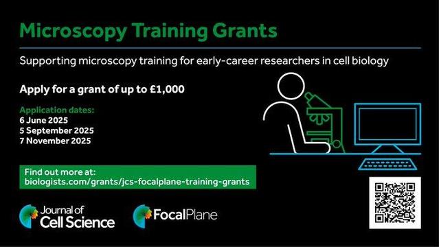 Microscopy Training Grants

Supporting microscopy training for early-career researchers in cell biology

Apply for a grant of up to £1,000

Application dates:
6 June 2025
5 September 2025
7 November 2025