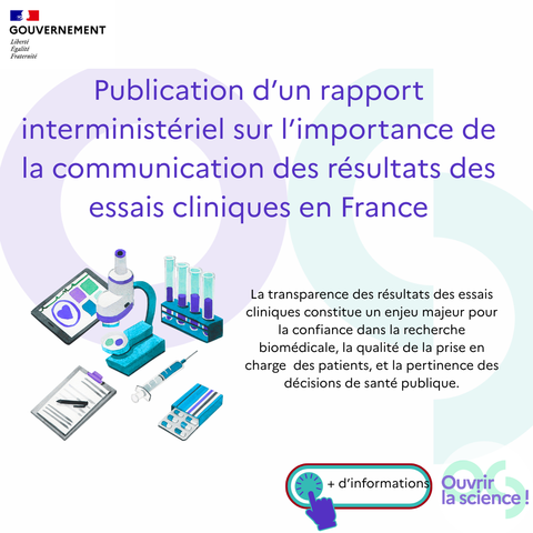 Publication d’un rapport interministériel sur l’importance de la communication des résultats des essais cliniques en France