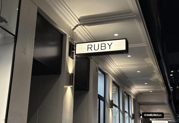 A shop sign that says “RUBY”