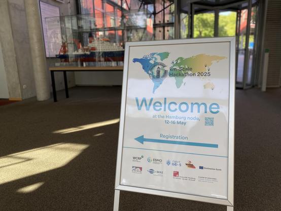 Entrance at the hackathon venue, in the Max Planck Institute for Meteorology.