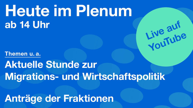 Textkachel: 50. Plenarsitzung des Bayerischen Landtags heute ab 14 Uhr
