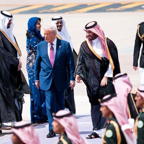President Trump arrived on Tuesday in Saudi Arabia and met with Crown Prince Mohammed bin Salman, the kingdom’s de facto ruler, as the president began a tour through the Gulf.