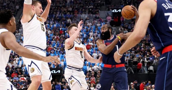 Clippers thrash Nuggets, win first playoff game at Intuit Dome
