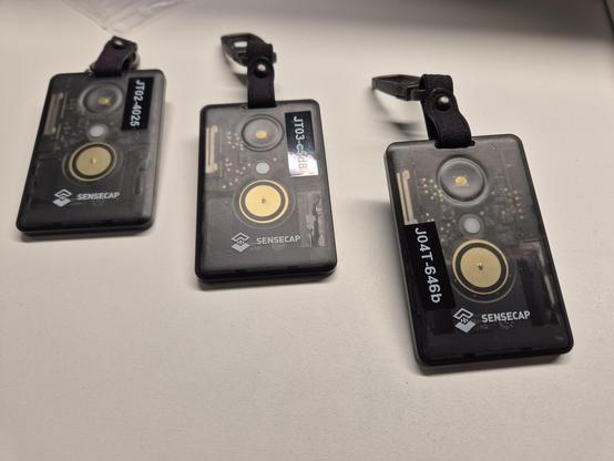 3 T1000-E sensecap terminals in a table.