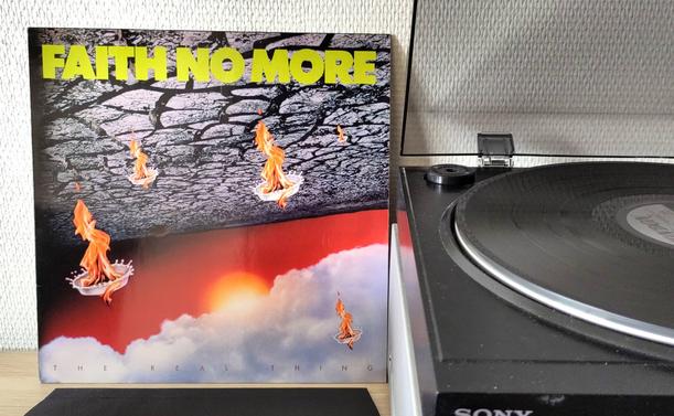 The album cover is stood next to my turntable.