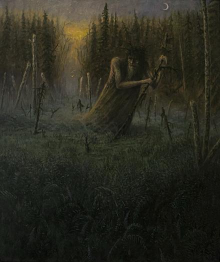 Wood Spirit or "Leshy" as called in Slavic folklore. Oil painting on wood
www.zsaati.com
