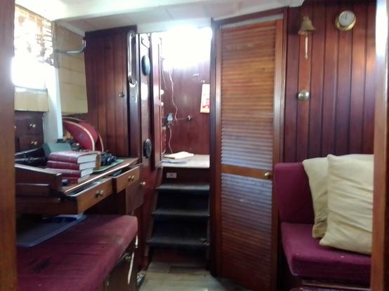 Looking through the saloon from the forward cabin