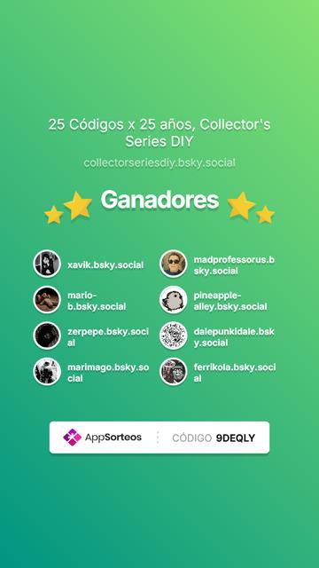 https://app-sorteos.com/es/sweeps/success/MgZWqEb147R65QN3zpGX

En otras plataformas, también contribuyeron a esta ardua, pero muy reconfortante tarea: ...Jonás de Sanchocho Webzine; F-MHop #LaFactoríadelRitmo; Carlos Maiden de Gol y Metal & Malakeddies Fest; Juanillo Basura, Rafa Pino..
#Bandcamp #Press #Music #FreeCodes #BandcampFriday #Cultura #Metalsky #Punk

Link for Repost or Review: https://bsky.app/profile/collectorseriesdiy.bsky.social/post/3lktka5ow4k2s