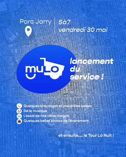 Map of the city as background, poster for launching Mulo