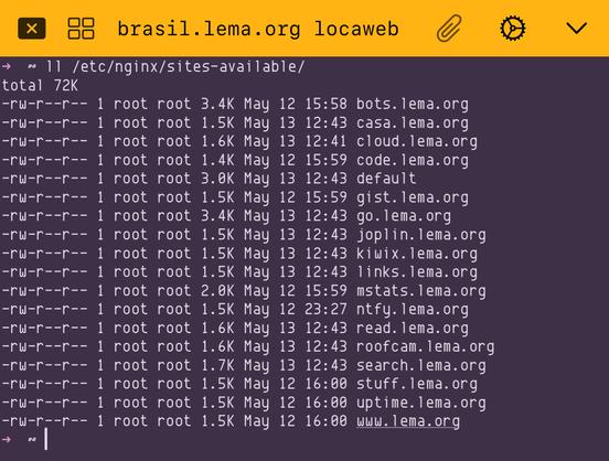 List of various subdomains in /etc/nginx/sites-available