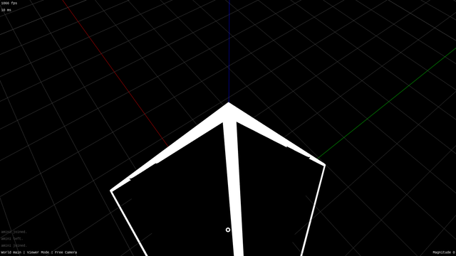 A tetrahedron viewed from above in a 3D editor.