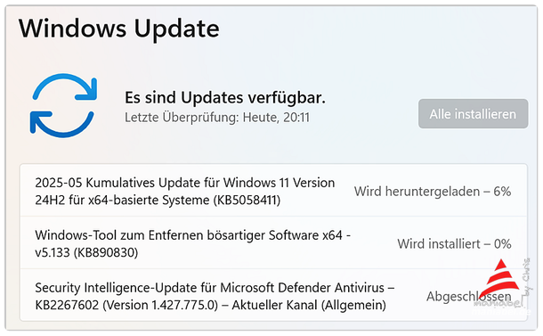 Screenshot Windows Update