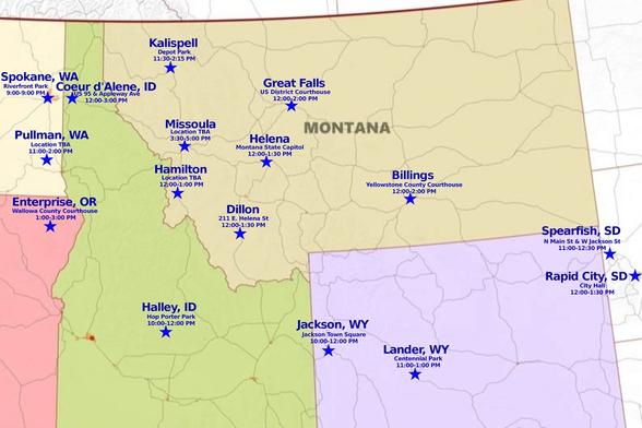 NO KINGS PROTESTS-Saturday,June 14th
www.mobilize.us/nokings/
Montana & Surrounding Areas
#billings #dillon #greatfalls #hamilton #helena #kalispell #missoula
#mtleg #mtpol #mtnews
#yellowstonecounty #beaverheadcounty #cascadecounty #ravallicounty #lewisandclarkcounty #flatheadcounty #missoulacounty

Jackson, WY - https://www.mobilize.us/mobilize/event/786372/
Jackson, WY - https://www.mobilize.us/mobilize/event/782029/
Lander, WY - https://www.mobilize.us/nokings/event/786035/
Kennewick, WA - https://www.mobilize.us/nokings/event/787085/
Pullman, WA - https://www.mobilize.us/nokings/event/787610/
Spokane, WA - https://www.mobilize.us/nokings/event/787270/
Rapid City, SD - https://www.mobilize.us/nokings/event/784592/
Rapid City, SD - https://www.mobilize.us/nokings/event/786145/
Spearfish, SD - https://www.mobilize.us/mobilize/event/786835/
Enterprise, OR - https://www.mobilize.us/mobilize/event/786957/
Billings, MT - https://www.mobilize.us/mobilize/event/785464/
Dillon, MT - https://www.mobilize.us/nokings/event/787553/
Great Falls, MT - https://www.mobilize.us/mobilize/event/786895/
Hamilton, MT - https://www.mobilize.us/mobilize/event/786476/
Helena, MT - https://www.mobilize.us/nokings/event/784934/
Helena, MT - https://www.mobilize.us/mobilize/event/784787/
Kalispell, MT - https://www.mobilize.us/nokings/event/787299/
Kalispell, MT - https://www.mobilize.us/mobilize/event/783799/
Missoula, MT - https://www.mobilize.us/mobilize/event/786521/
Coeur d'Alene,  ID - https:/
