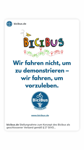 Wir fahren nicht, um zu demonstrieren - wir fahren, um vorzuleben.