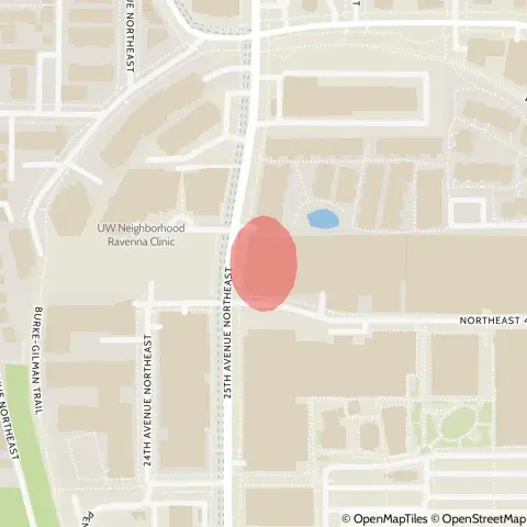 A map showing the location of the outage, centered around Northeast 49th Street in the University Park area.