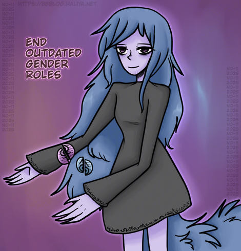 An illustration against gender roles, because I believe they're outdated and puts people into tight restrictive boxes.
I hope you all enjoy and stuff.