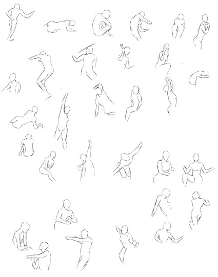 30 gesture drawings of the human figure
