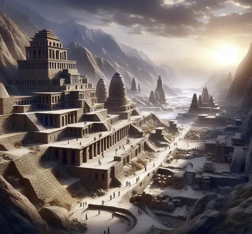 generata AI la antica civiltà degli Indoariani nella valle dell'Indo