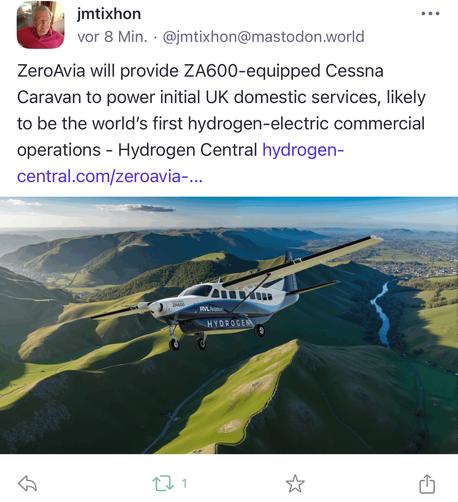 jmtixhon
vor 8 Min. • @jmtixhon@mastodon.world
ZeroAvia will provide ZA600-equipped Cessna Caravan to power initial UK domestic services, likely to be the world's first hydrogen-electric commercial operations - Hydrogen Central hydrogen-central.com/zeroavia-...🖖