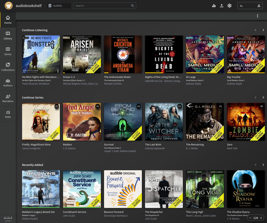 Screenshot of my AudioBookShelf.
I have weird taste.