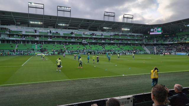 Spelers Ajax warming-up