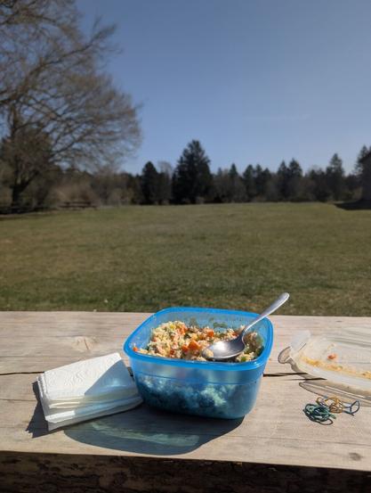 While resting I have some selfmade lunch: bulgur salad