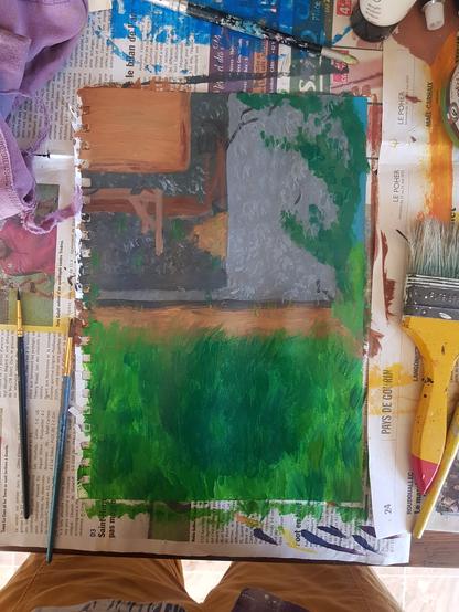 La même peinture mais sans le personnage, on voit mieux l'herbe au premier plan